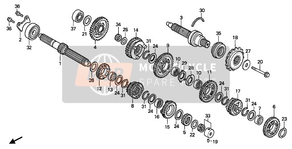 Honda VFR400R3 1990 Transmission pour un 1990 Honda VFR400R3