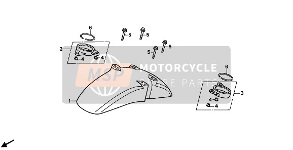 Honda VFR400R3 1990 VORDERER KOTFLÜGEL für ein 1990 Honda VFR400R3