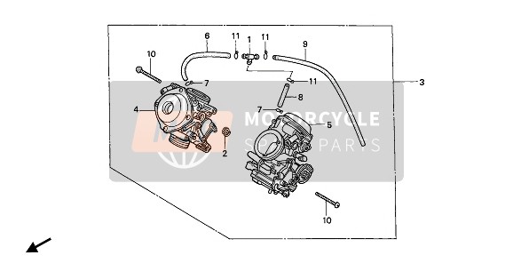 Honda VT600C 1990 Carburateur (Assemblage ) voor een 1990 Honda VT600C