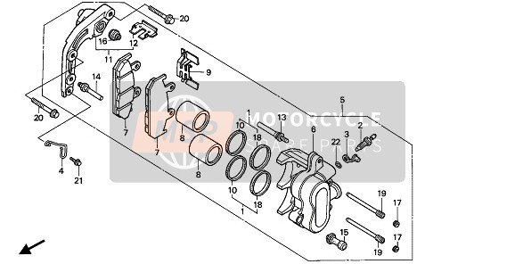 Honda VT600C 1990 Pinza freno anteriore per un 1990 Honda VT600C