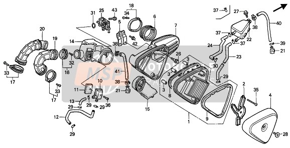 17253MR1940, Duct, Air Cleaner, Honda, 1