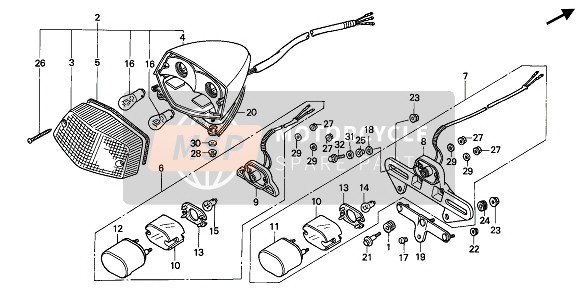 Honda VT600C 1990 RÜCKLICHT für ein 1990 Honda VT600C