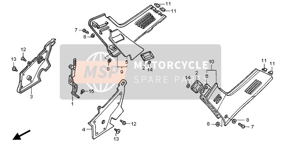 Honda CBR1000F 1995 Couvercle latéral pour un 1995 Honda CBR1000F