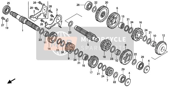 Honda NTV650 1991 TRANSMISSION for a 1991 Honda NTV650