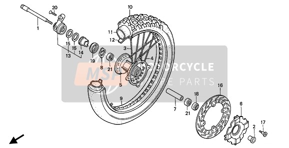 Honda NX250 1991 FRONT WHEEL for a 1991 Honda NX250