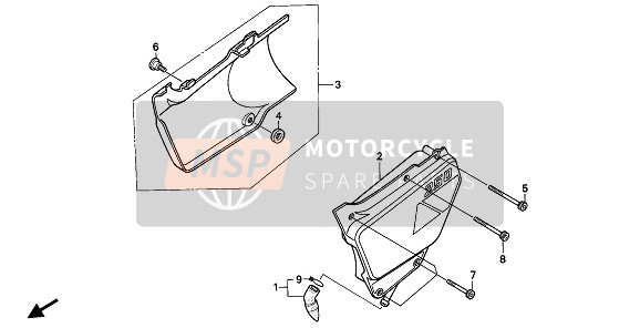 Honda NX250 1991 SIDE COVER for a 1991 Honda NX250