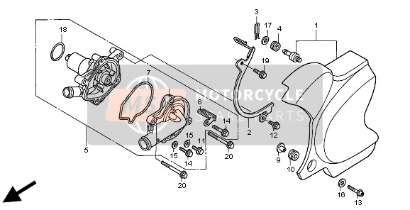 Honda VT750C2 1997 WATER PUMP for a 1997 Honda VT750C2