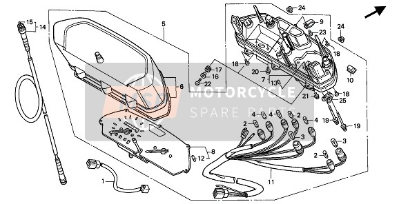 Honda NX650 1991 Mètre (KMH) pour un 1991 Honda NX650