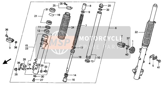 Honda NX650 1991 FRONT FORK for a 1991 Honda NX650