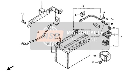 Honda NX650 1991 BATTERY for a 1991 Honda NX650