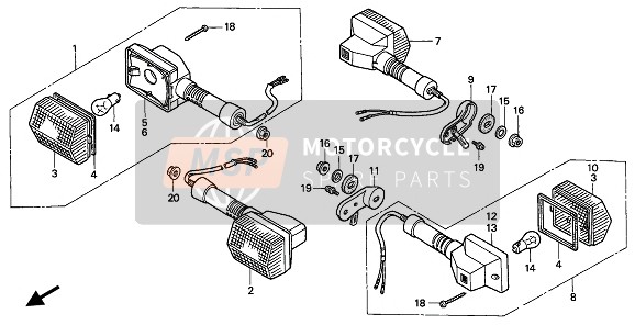 Honda NX650 1991 BLINKER für ein 1991 Honda NX650