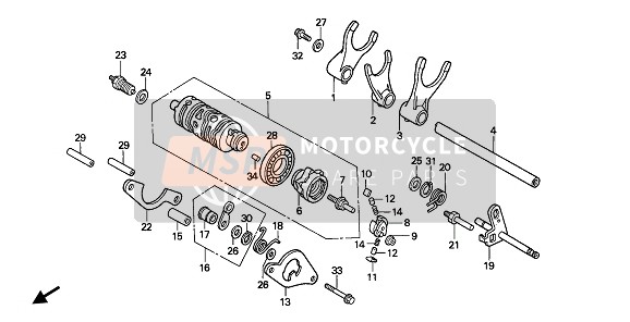 Honda VFR400R3 1991 GEARSHIFT DRUM for a 1991 Honda VFR400R3