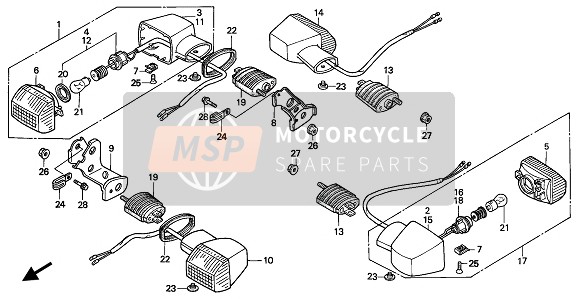 Honda VFR400R3 1991 Indicateur pour un 1991 Honda VFR400R3