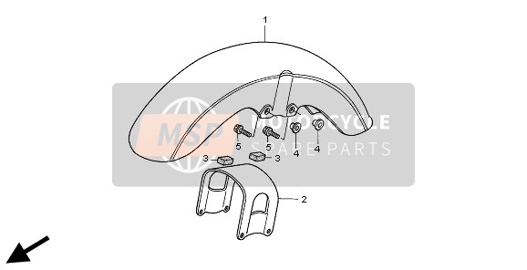 61100MBA010ZA, Fender Kompl., V. *NH1 *, Honda, 4