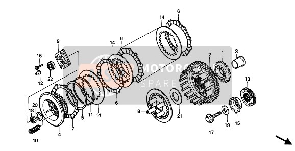 Honda VT600CM 1991 Embrayage pour un 1991 Honda VT600CM