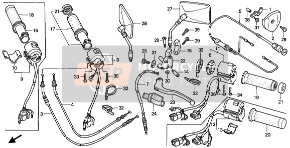 Honda VT600CM 1991 Schakelaar & Kabel voor een 1991 Honda VT600CM