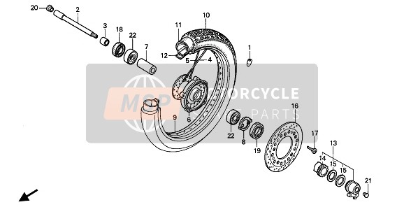 Honda VT600CM 1991 FRONT WHEEL for a 1991 Honda VT600CM