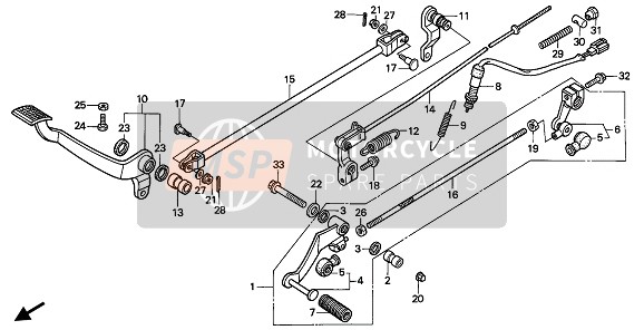 Honda VT600CM 1991 BRAKE PEDAL & CHANGE PEDAL for a 1991 Honda VT600CM