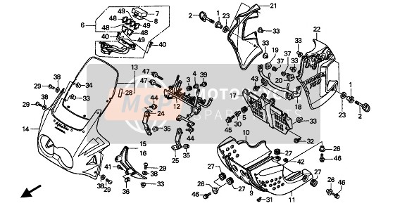 Honda XRV750 1991 COWL for a 1991 Honda XRV750