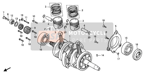 Honda CB250 1992 KURBELWELLE & KOLBEN für ein 1992 Honda CB250