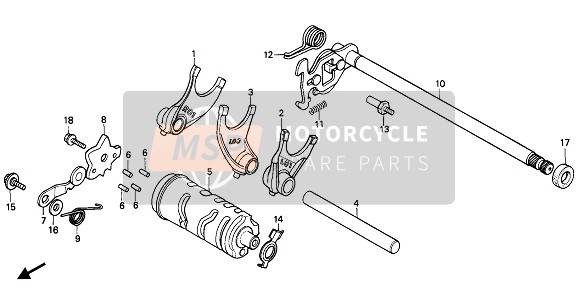 24430402730, Stopper Comp., Gearshift Drum, Honda, 0