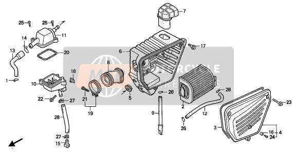 Honda CB250 1992 Purificateur d'air pour un 1992 Honda CB250