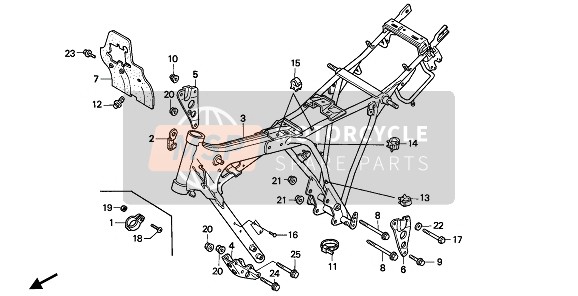 Honda CB250 1992 RAHMENKÖRPER für ein 1992 Honda CB250