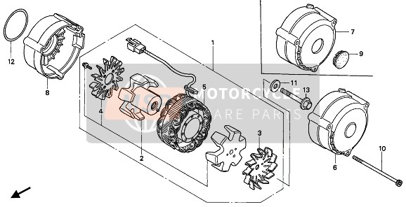 Honda CB750 1992 GENERATOR for a 1992 Honda CB750