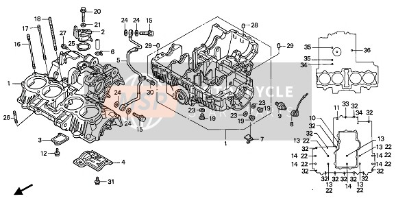 Honda CB750 1992 CRANKCASE for a 1992 Honda CB750