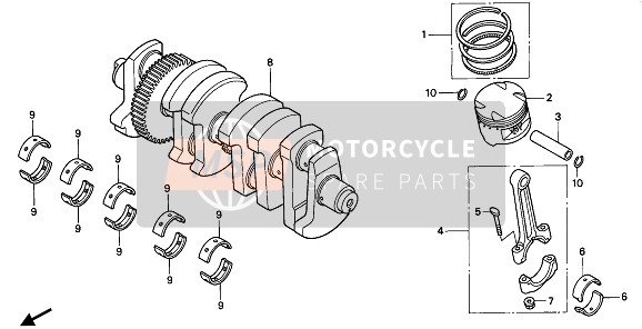 Honda CB750 1992 Vilebrequin & Piston pour un 1992 Honda CB750