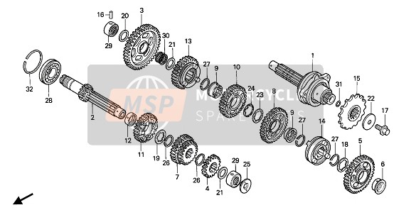 Honda CB750 1992 Transmission pour un 1992 Honda CB750