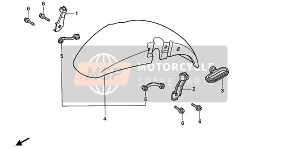 Honda CB750 1992 FRONT FENDER for a 1992 Honda CB750