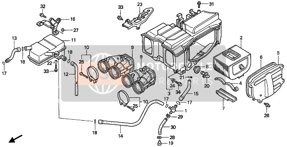 Honda CB750 1992 AIR CLEANER for a 1992 Honda CB750