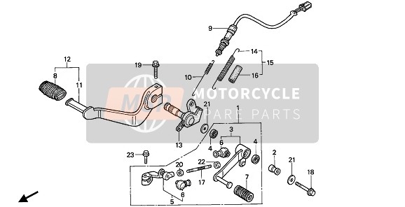 Honda CB750 1992 Pedaal voor een 1992 Honda CB750