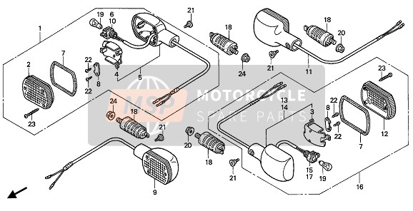 33650ME5651, Winker Assy., L. Rr. (12V 21W), Honda, 0