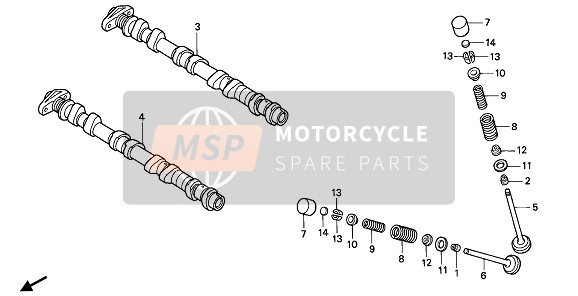 Honda CBR900RR 1992 Arbre À Cames & Soupape pour un 1992 Honda CBR900RR