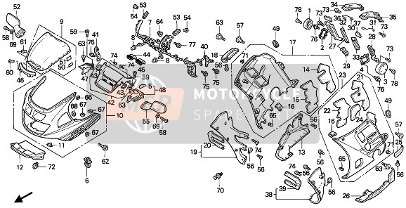 64310MS2000ZD, Cowl, R. Under *NH105 * (NH105 Mat Black (#15-#20)), Honda, 0