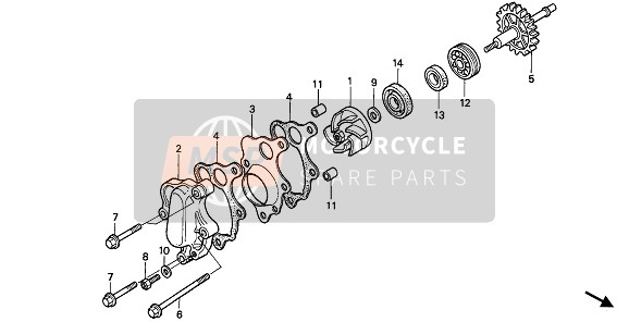 Honda CR500R (1) 1992 WATER PUMP for a 1992 Honda CR500R (1)