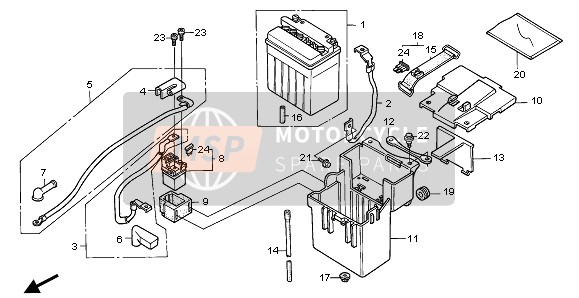 Honda CBR1000F 1995 Batterie pour un 1995 Honda CBR1000F