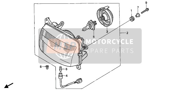 Honda NX650 1992 Phare (UK) pour un 1992 Honda NX650