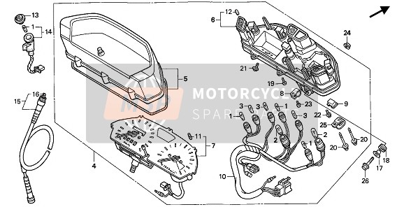 Honda NX650 1992 METER (KMH) for a 1992 Honda NX650