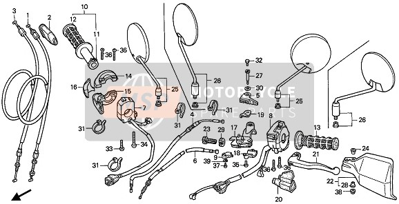 Honda NX650 1992 Commutateur & Câble pour un 1992 Honda NX650