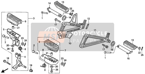 50702MAN600, Beugelcomp., L. Opstapped, Honda, 1