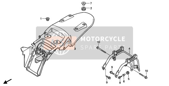 Honda NX650 1992 REAR FENDER for a 1992 Honda NX650