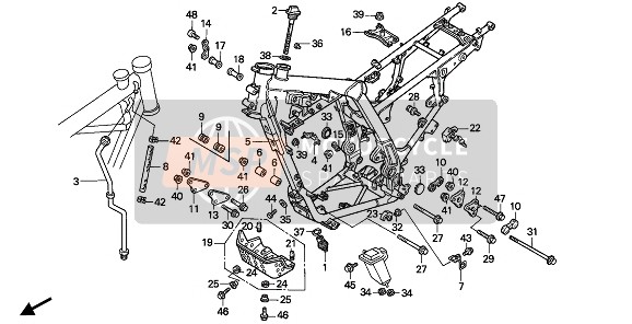 50221MAN600, Ophangplaat, R.V. Motor, Honda, 1