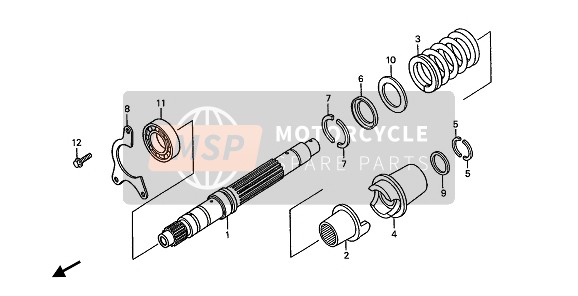 Honda ST1100A 1992 PRIMARY SHAFT for a 1992 Honda ST1100A