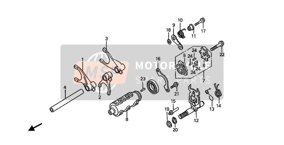 Honda ST1100A 1992 GEARSHIFT DRUM for a 1992 Honda ST1100A