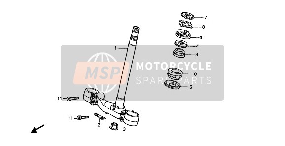 Honda ST1100A 1992 Piantone dello sterzo per un 1992 Honda ST1100A