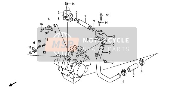 Honda VFR750F 1992 WASSERROHRLEITUNG für ein 1992 Honda VFR750F