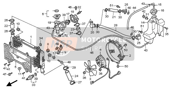 Honda CBR1000F 1995 Radiador para un 1995 Honda CBR1000F